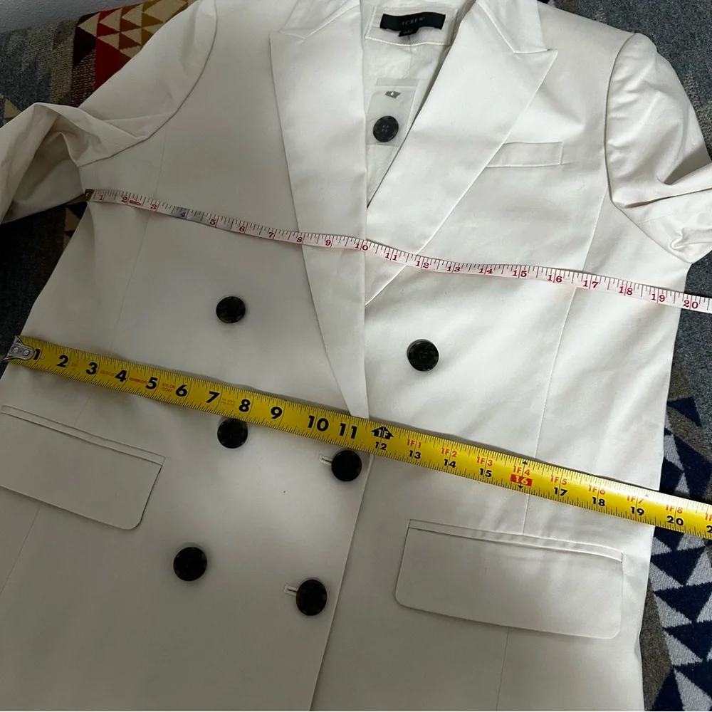 J.Crew Double Breasted Alfie Blazer lightweight chino cream size 8 new no tag